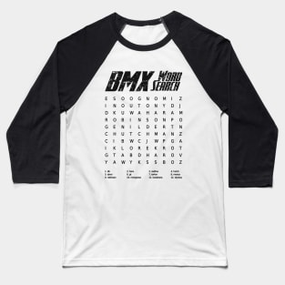 BMX Brands Word Search Baseball T-Shirt